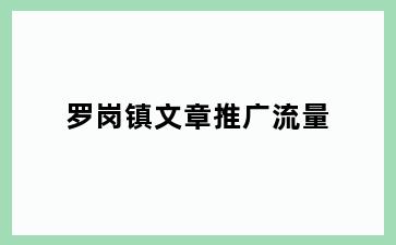 罗岗镇文章推广流量