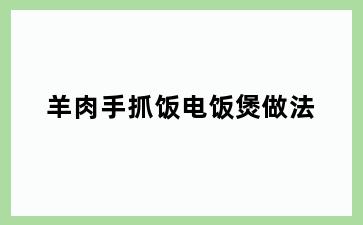 羊肉手抓饭电饭煲做法