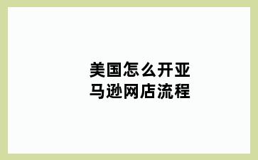 美国怎么开亚马逊网店流程