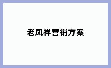 老凤祥营销方案