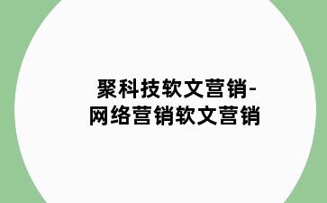 聚科技软文营销-网络营销软文营销
