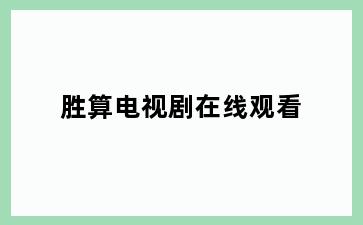 胜算电视剧在线观看