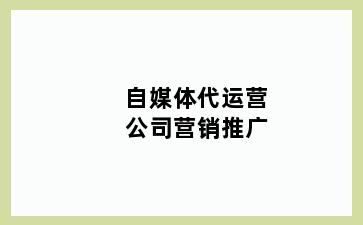 自媒体代运营公司营销推广