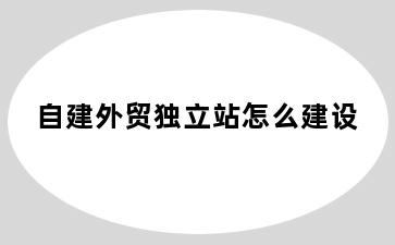 自建外贸独立站怎么建设