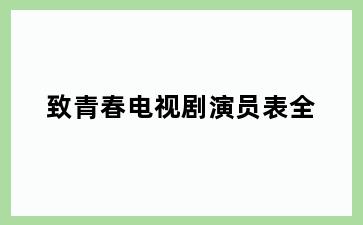 致青春电视剧演员表全