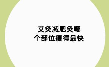艾灸减肥灸哪个部位瘦得最快