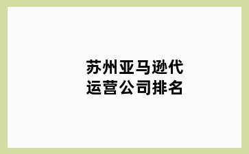 苏州亚马逊代运营公司排名