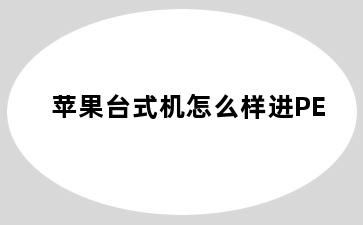 苹果台式机怎么样进PE