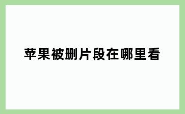 苹果被删片段在哪里看