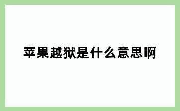 苹果越狱是什么意思啊