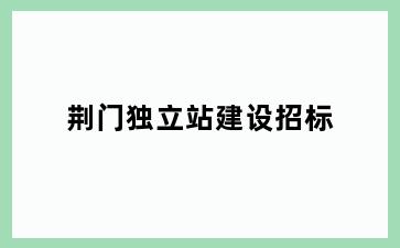 荆门独立站建设招标
