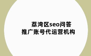 荔湾区seo问答推广账号代运营机构