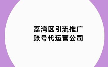 荔湾区引流推广账号代运营公司