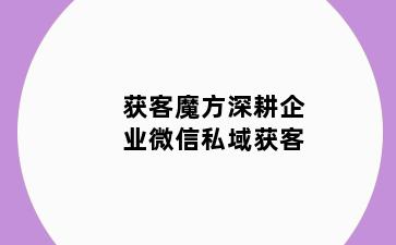 获客魔方深耕企业微信私域获客