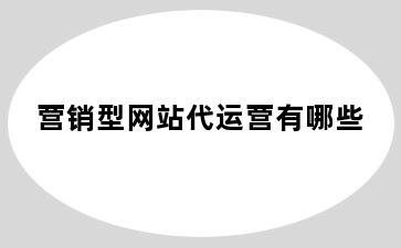 营销型网站代运营有哪些