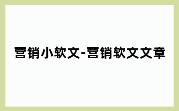营销小软文-营销软文文章