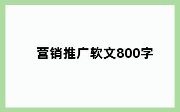 营销推广软文800字