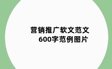营销推广软文范文600字范例图片