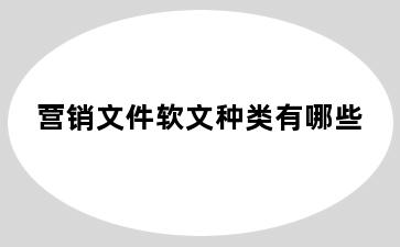 营销文件软文种类有哪些