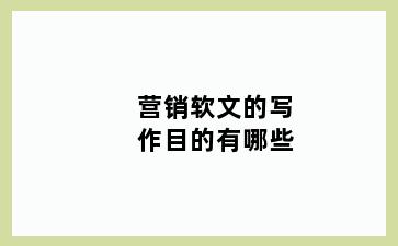 营销软文的写作目的有哪些