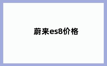蔚来es8价格