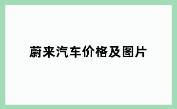 蔚来汽车价格及图片