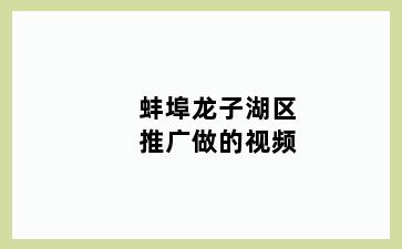 蚌埠龙子湖区推广做的视频
