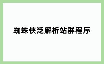 蜘蛛侠泛解析站群程序