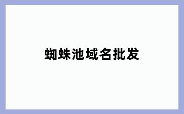 蜘蛛池域名批发