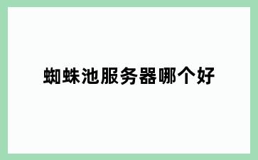 蜘蛛池服务器哪个好