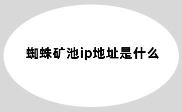 蜘蛛矿池ip地址是什么