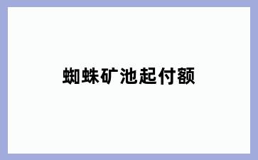 蜘蛛矿池起付额