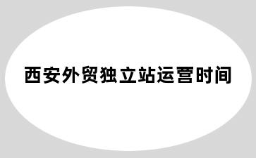 西安外贸独立站运营时间