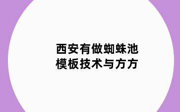 西安有做蜘蛛池模板技术与方方