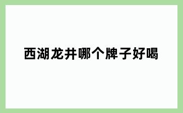 西湖龙井哪个牌子好喝