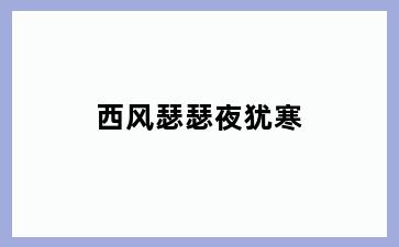 西风瑟瑟夜犹寒