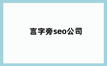 言字旁seo公司