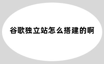谷歌独立站怎么搭建的啊