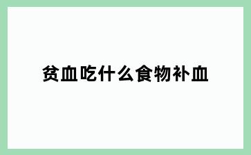 贫血吃什么食物补血