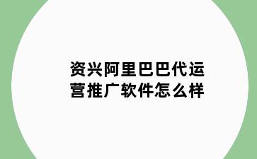 资兴阿里巴巴代运营推广软件怎么样