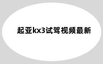 起亚kx3试驾视频最新