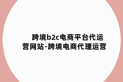 跨境b2c电商平台代运营网站-跨境电商代理运营