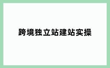 跨境独立站建站实操