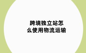 跨境独立站怎么使用物流运输
