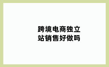 跨境电商独立站销售好做吗