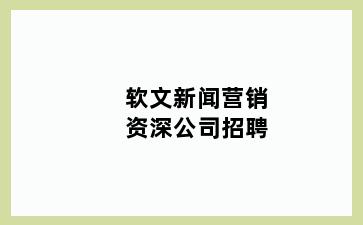 软文新闻营销资深公司招聘
