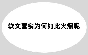 软文营销为何如此火爆呢