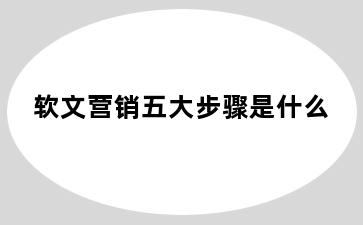 软文营销五大步骤是什么