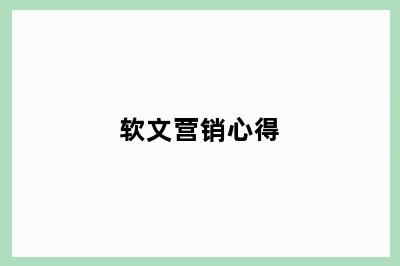 软文营销心得