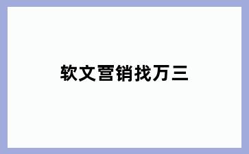 软文营销找万三